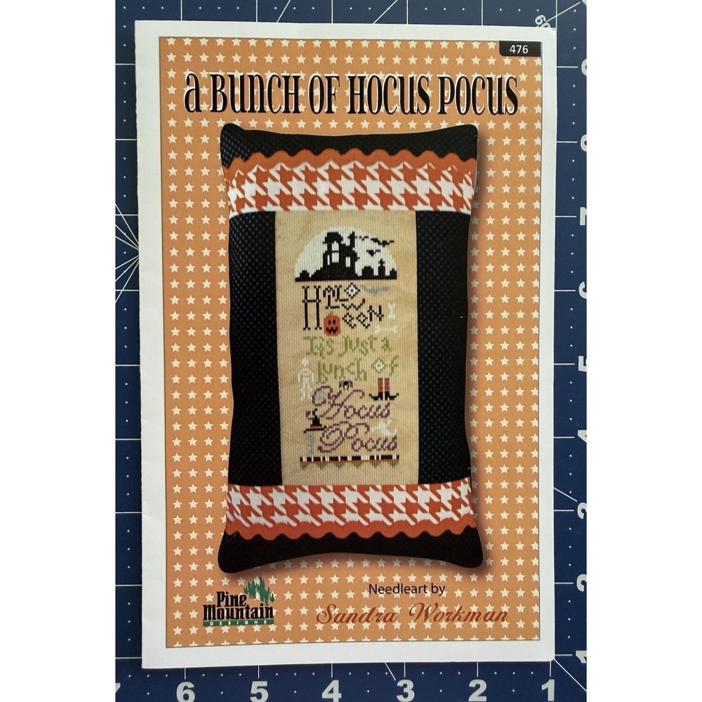 Pine Mountain Designs A Bunch of‎ Hocus Pocus Cross Stitch Pillow Pattern ONLY